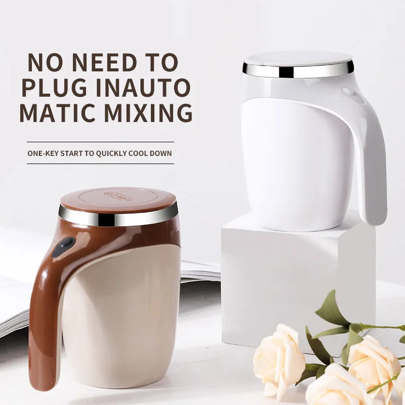 Self-Stirring Coffee Mug — USB Rechargeable Electric Mixing Cup for Coffee, Tea & Protein Shakes