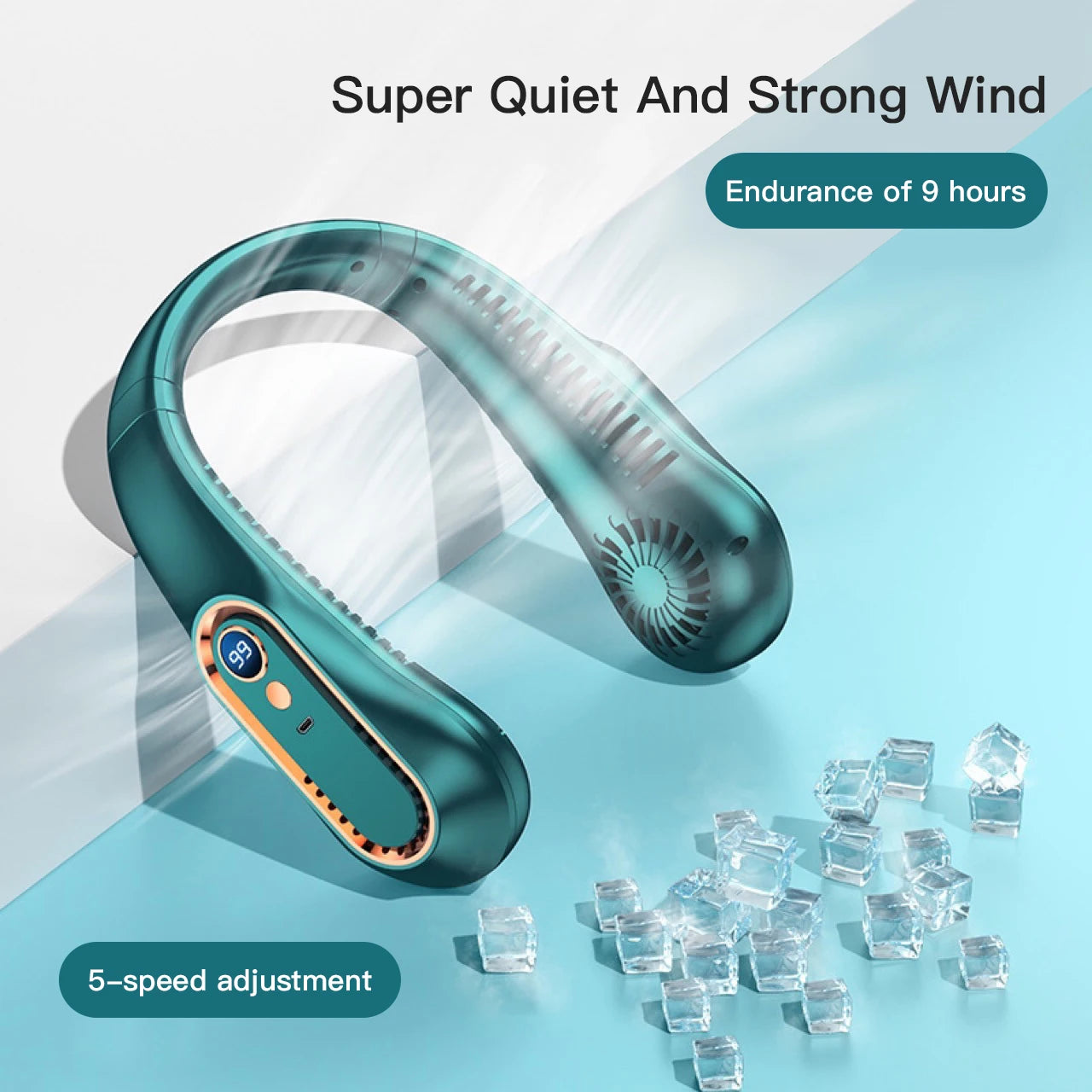 Bladeless Neck Fan — Hands-Free Cooling for Festivals, Commutes & Outdoors | Free UK Delivery