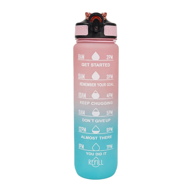 1000ml Gradient Water Bottle — Leak-Proof Straw Lid for Gym, Cycling & Travel | Free UK Delivery