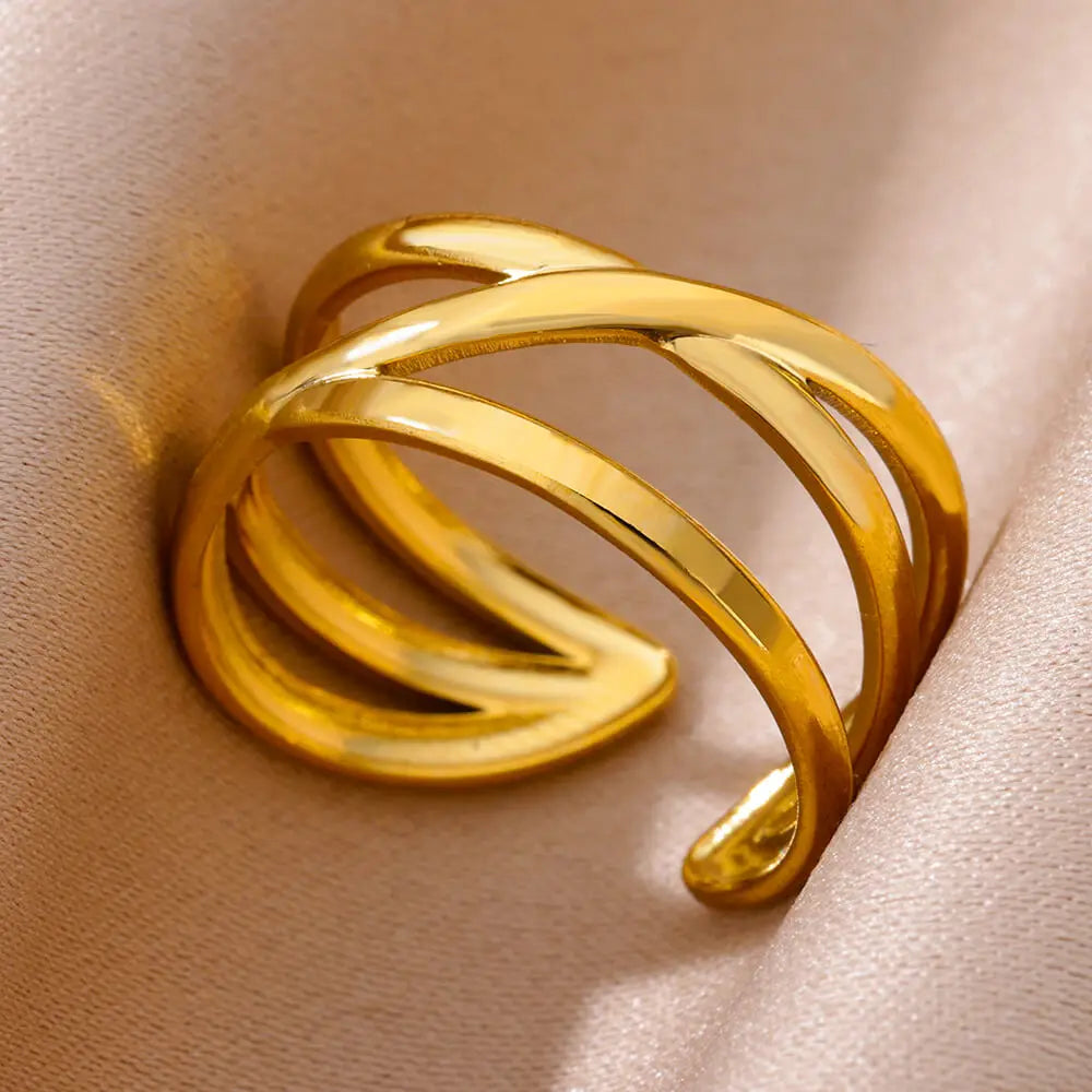 316L Stainless Steel Gold Ring — Never Fade Luxury Couples Ring | Free UK Delivery