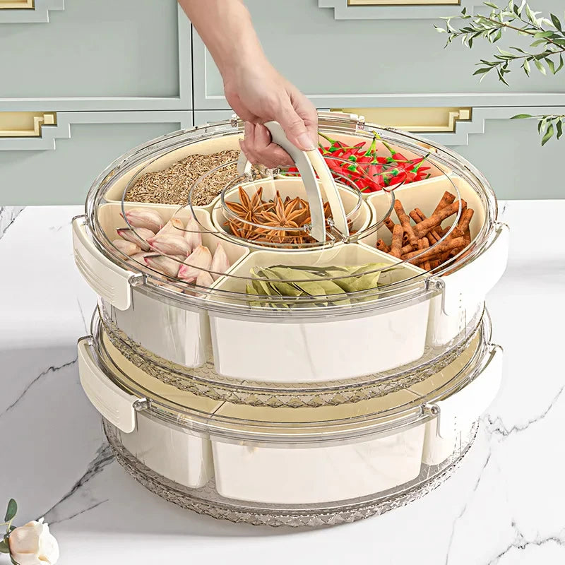 Rotating 5-Compartment Snack Tray — BBQ, Garden Party & Hosting Serving Dish | Free UK Delivery