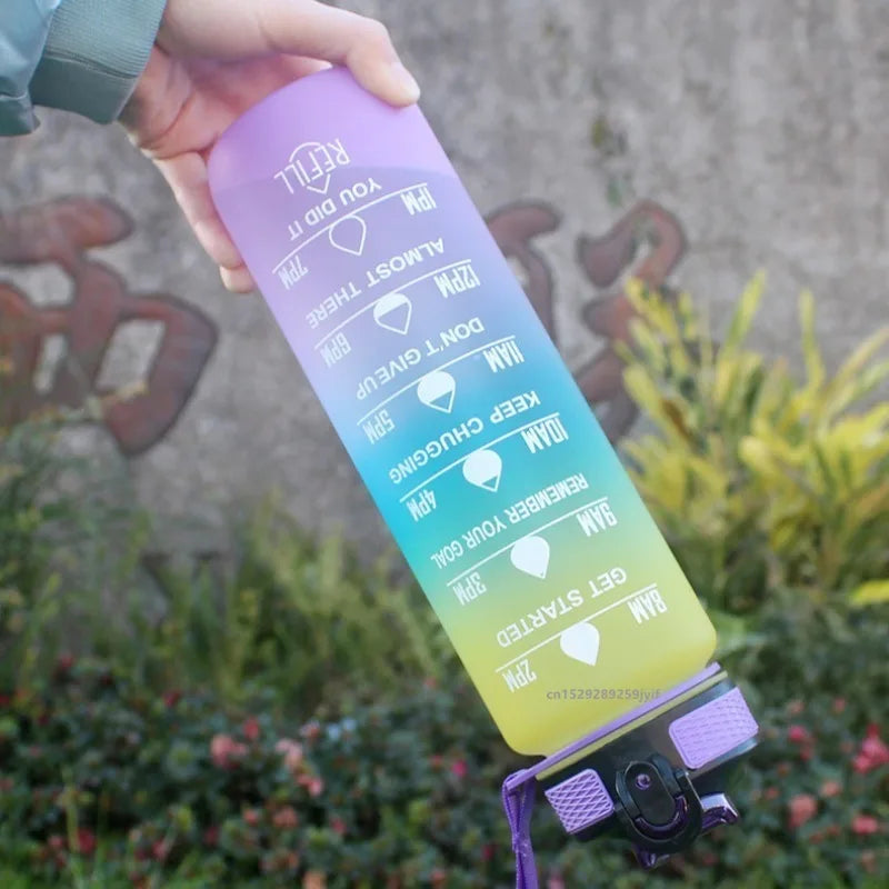 1000ml Gradient Water Bottle — Leak-Proof Straw Lid for Gym, Cycling & Travel | Free UK Delivery