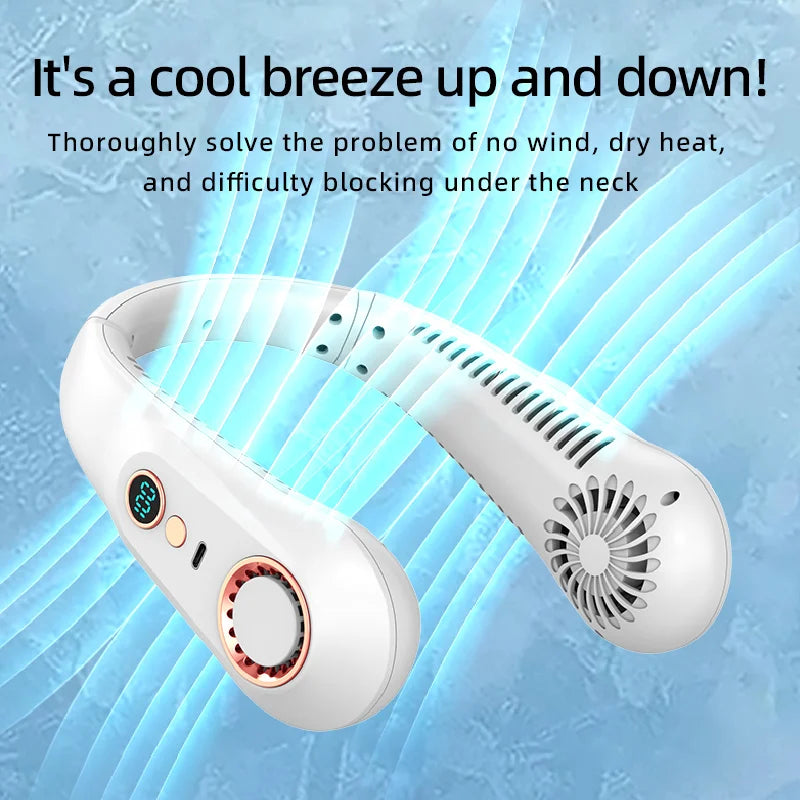 Bladeless Neck Fan — Hands-Free Cooling for Festivals, Commutes & Outdoors | Free UK Delivery