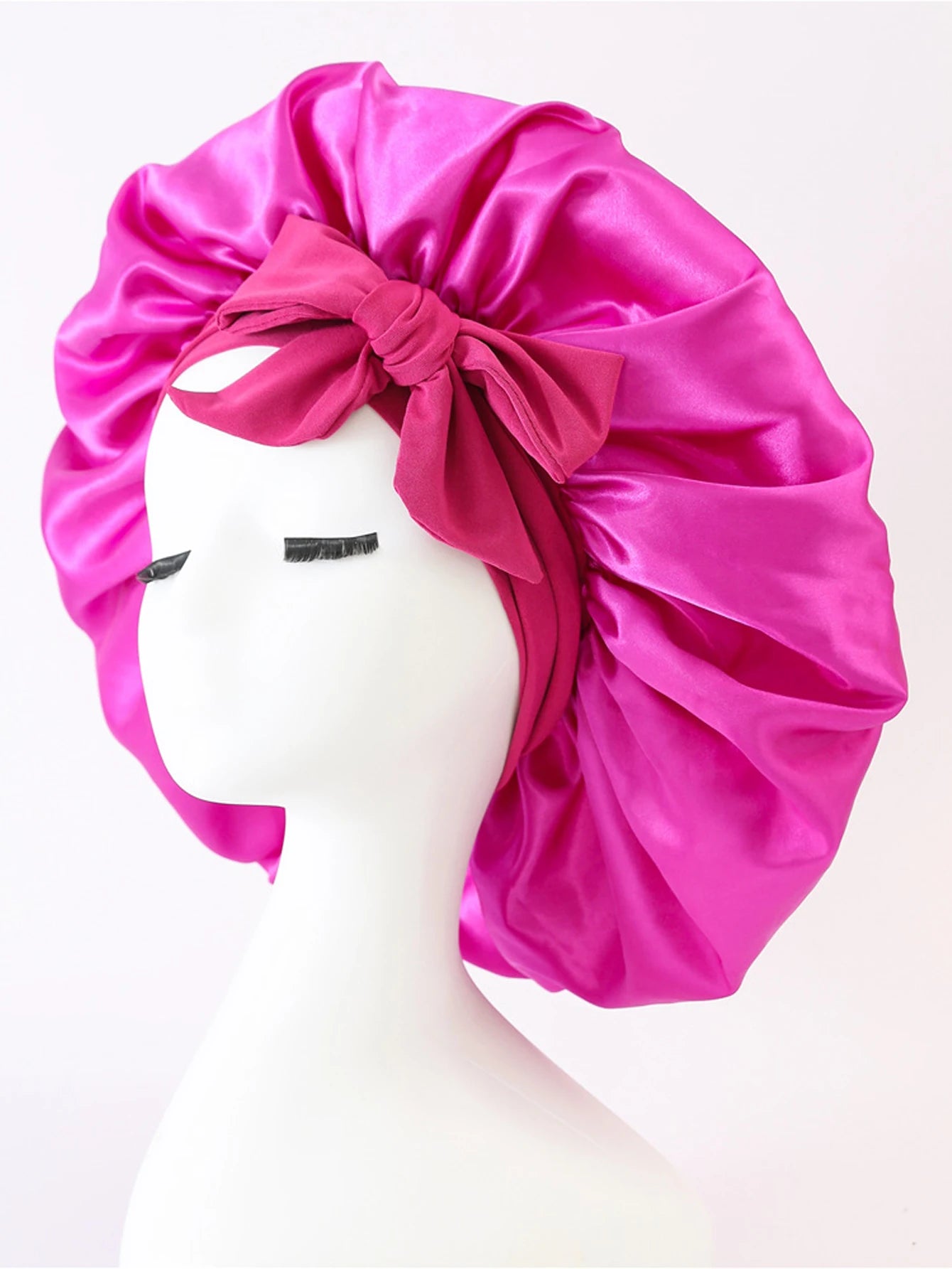 Satin Sleep Bonnet — Overnight Frizz & Curl Protection with Tie Band | Free UK Delivery