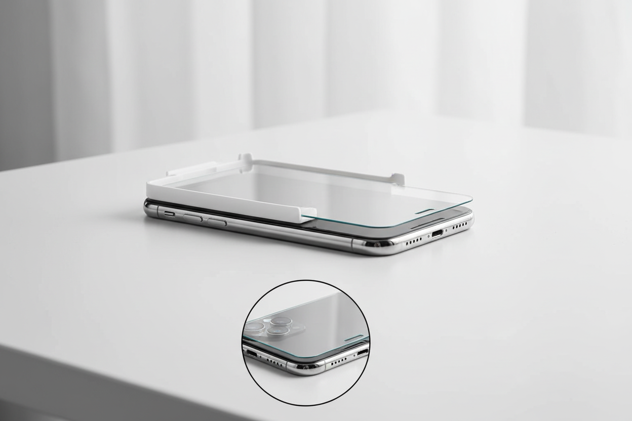 Tempered Glass Screen Protector — iPhone 7 to 17, Auto-Install Tool | Free UK Delivery